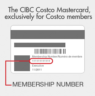 On your CIBC Costco Mastercard, the membership number is on the back of the card, in the bottom, beside your picture.