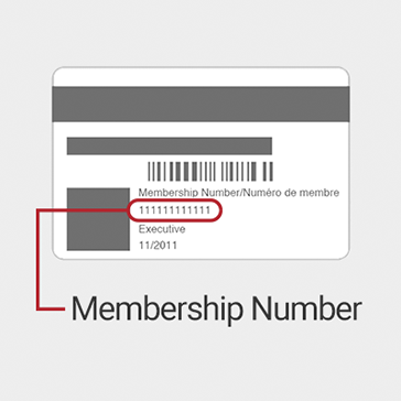 • On your CIBC Costco Mastercard, the membership number is on the back of the card, in the bottom, beside your picture
